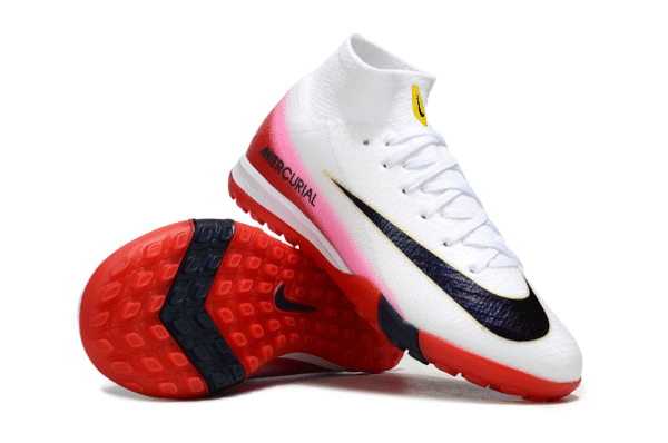 Nike Air Zoom Mercurial Vapor XV Elite TF Branco e Vermelho - Cano ALTO Society