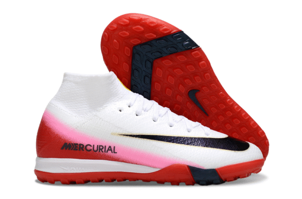 Nike Air Zoom Mercurial Vapor XV Elite TF Branco e Vermelho - Cano ALTO Society