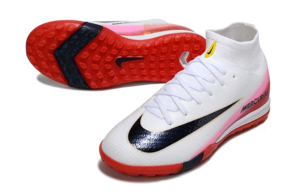 Nike Air Zoom Mercurial Vapor XV Elite TF Branco e Vermelho - Cano ALTO Society