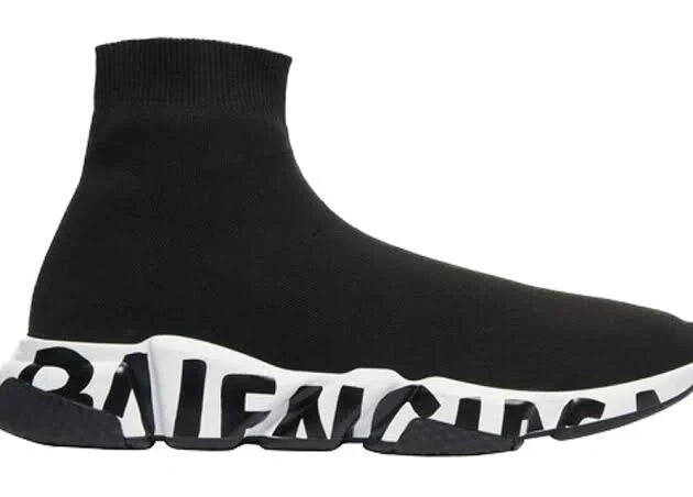 Balenciaga Speed Graffiti Trainer Black White