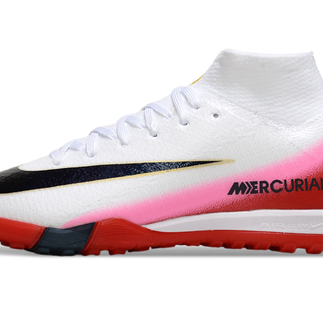 Nike Air Zoom Mercurial Vapor XV Elite TF Branco e Vermelho - Cano ALTO Society